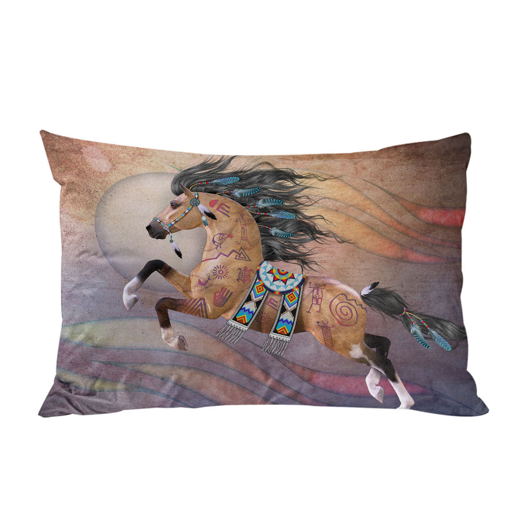 Pillowcases with Native American Horse with Native Art