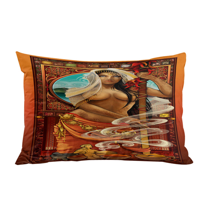 Pillowcases with Sexy Oriental Girl Goddess of Spices