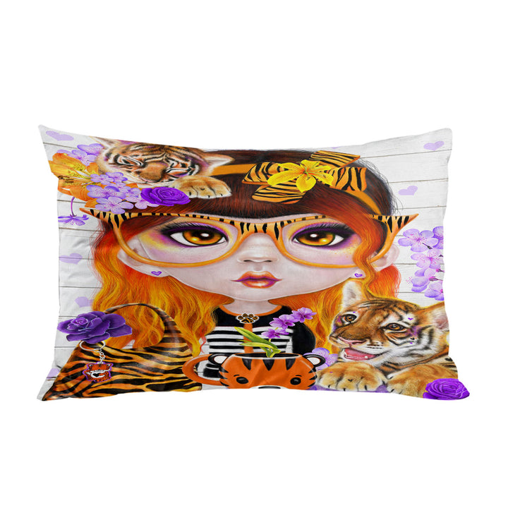 Pillowcases with Tiger loving Tessa Munchkinz Girl