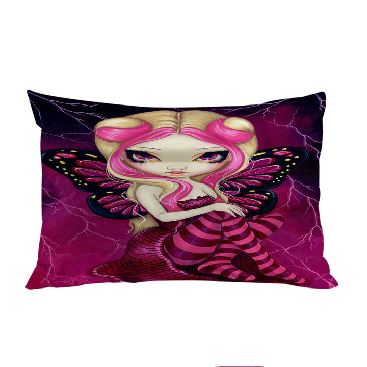 Pink Lightning Storm Clouds Blond Fairy Bed Covers