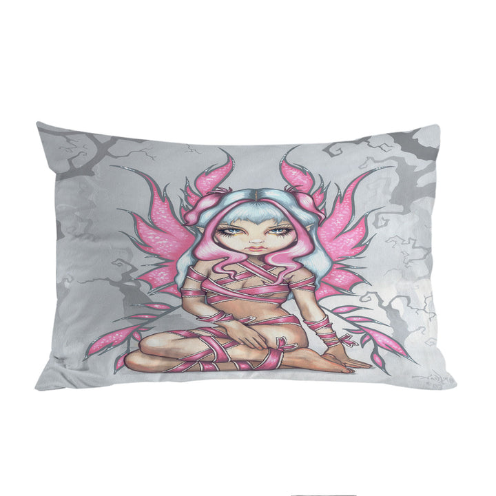 Pink Ribbon Fairy Cute Sliver Haired Fairy Custom Pillow Cases