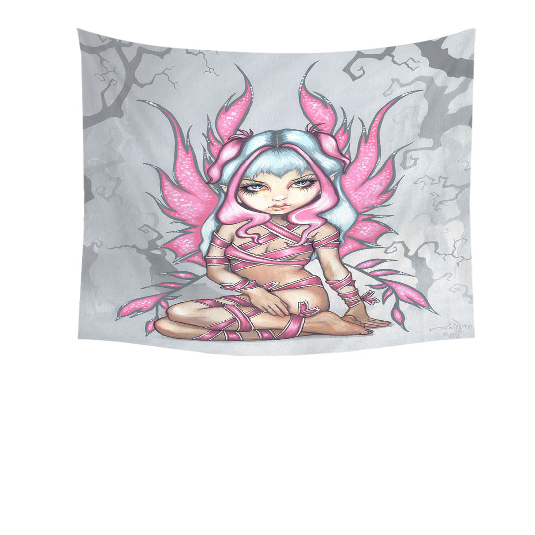 Pink Wall Decor Ribbon Fairy Cute Sliver Haired Fairy