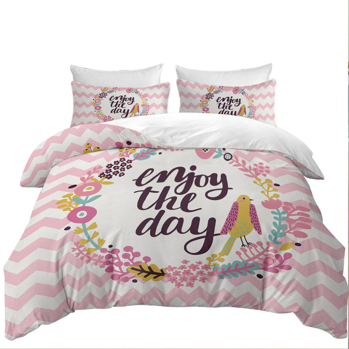 Pinkish Encouragement Comforter Cover