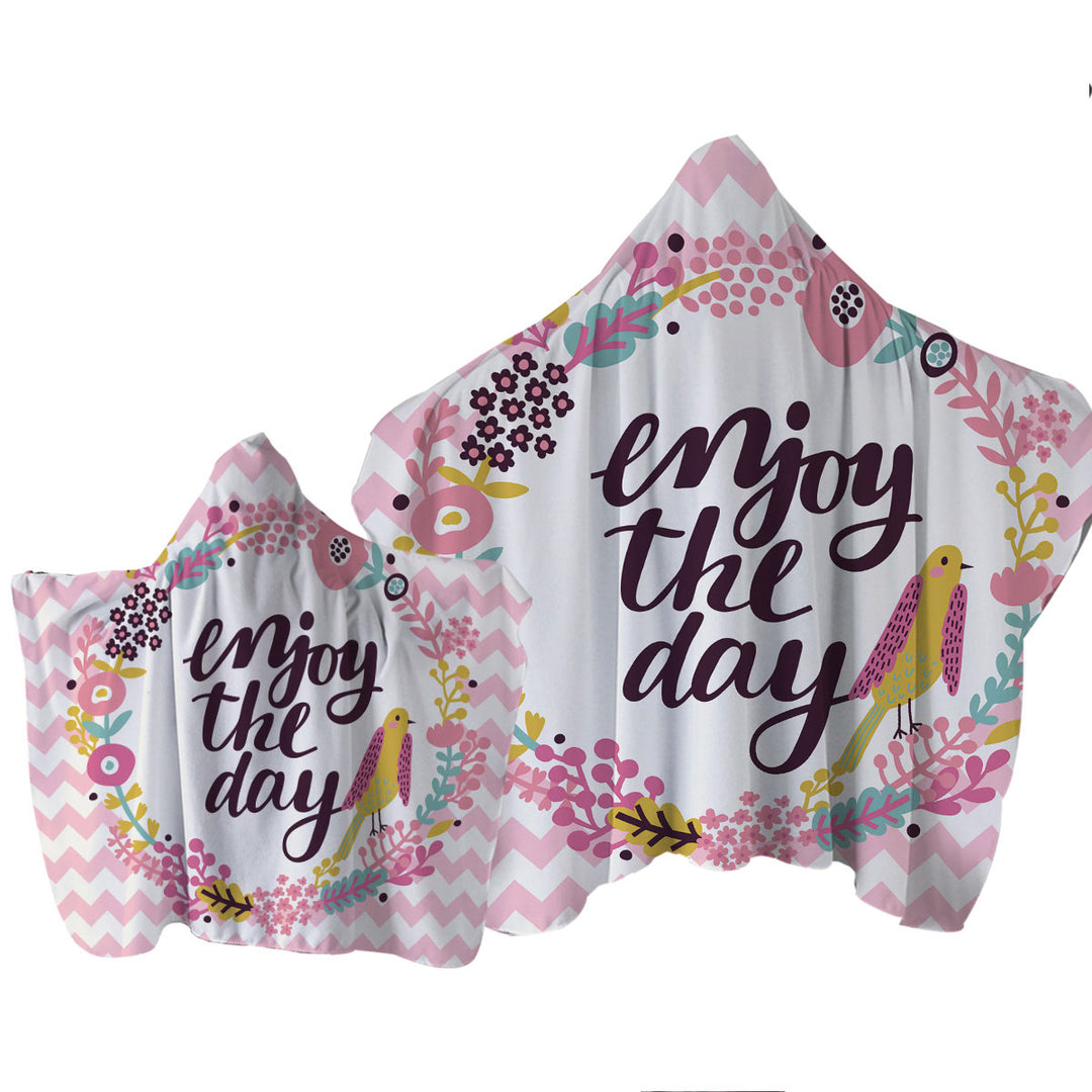 Pinkish Encouragement Hooded Beach Towel