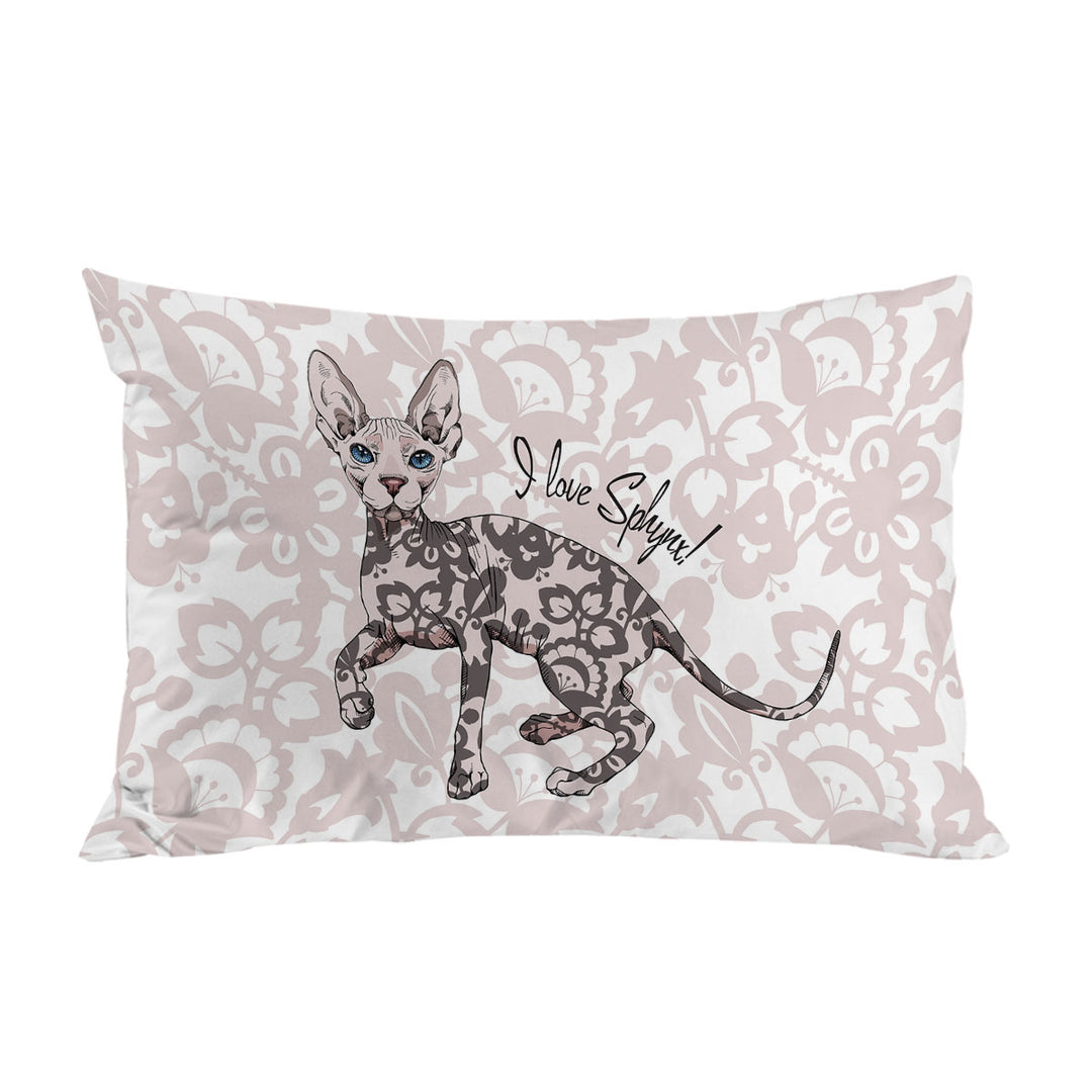 Pinkish Floral Pattern Sphynx Cat Pillow Cases