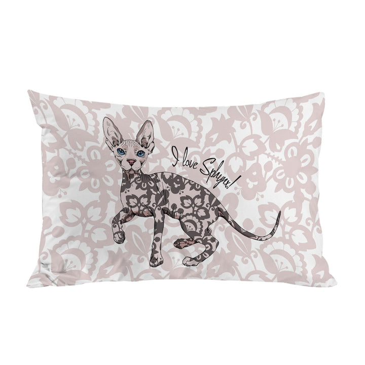 Pinkish Floral Pattern Sphynx Cat Pillow Cases