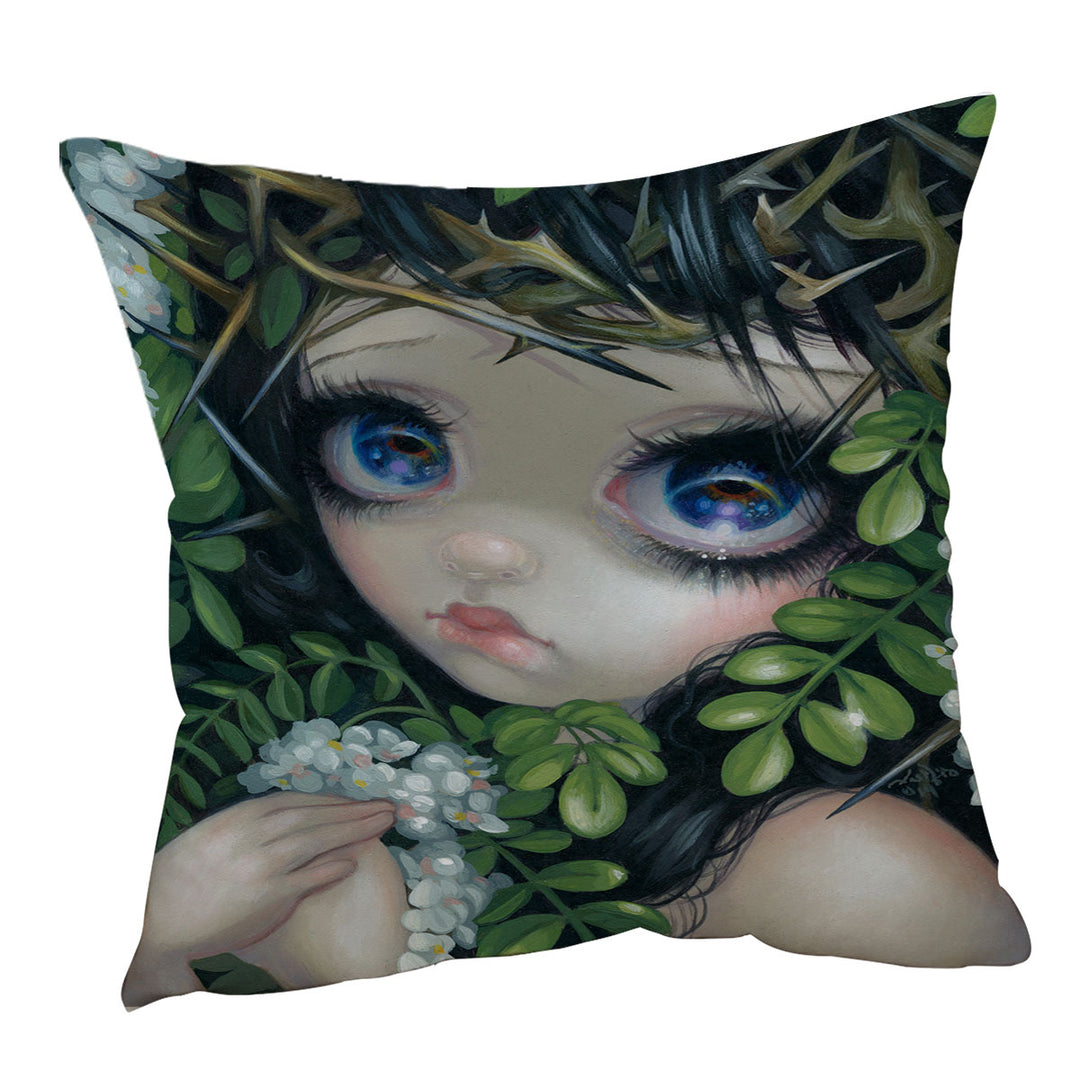 Poisonous Beauties Black Locust Cushions Girl with Leaves