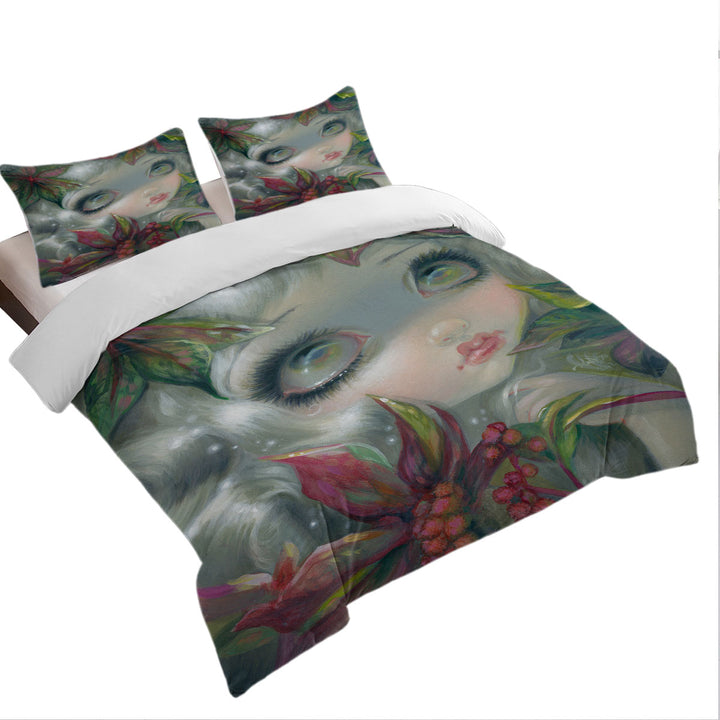 Poisonous Beauties Castor Bean Girl with Plants Duvet Covers