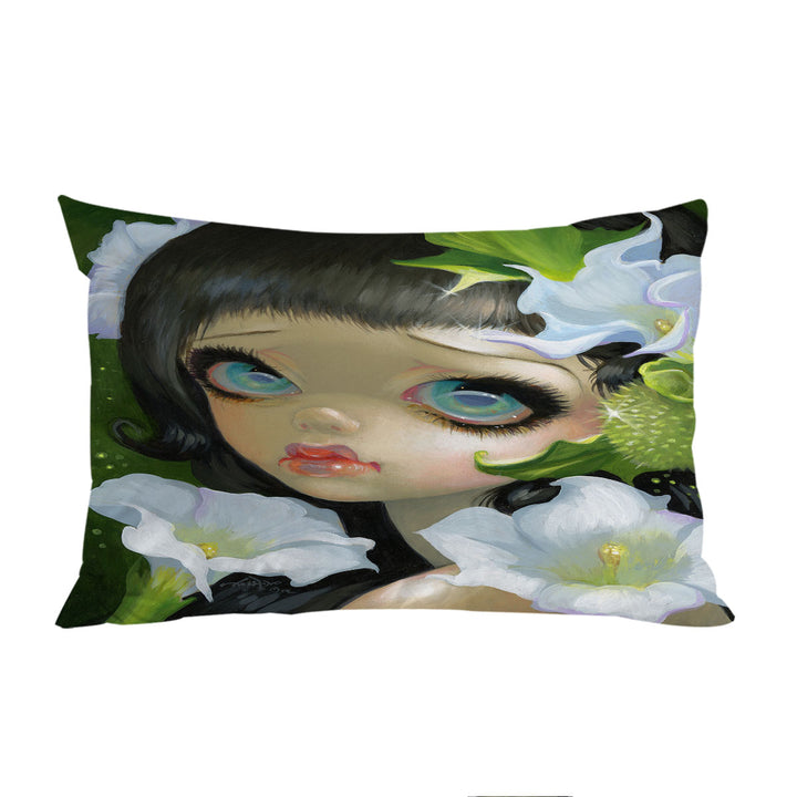 Poisonous Beauties Datura Girl and Flowers Pillow Case Covers