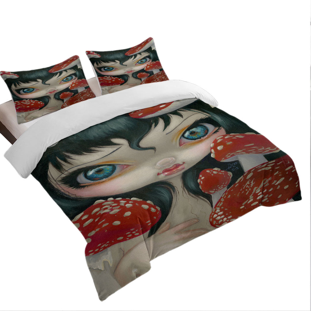 Poisonous Beauties Fly Agaric Girl and Mushrooms Duvet Covers