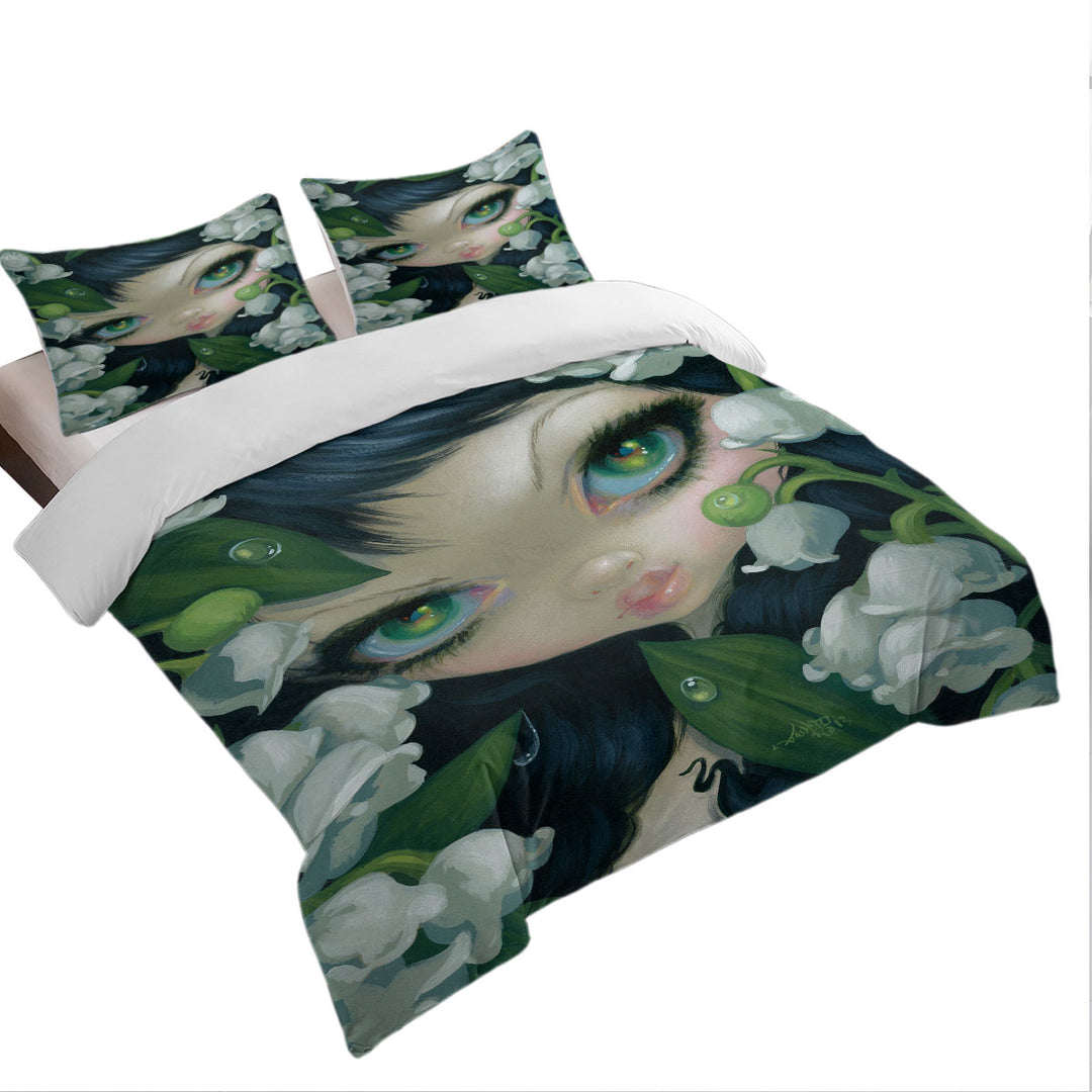 Poisonous Beauties Lily of the Valley and Girl Bed Covers