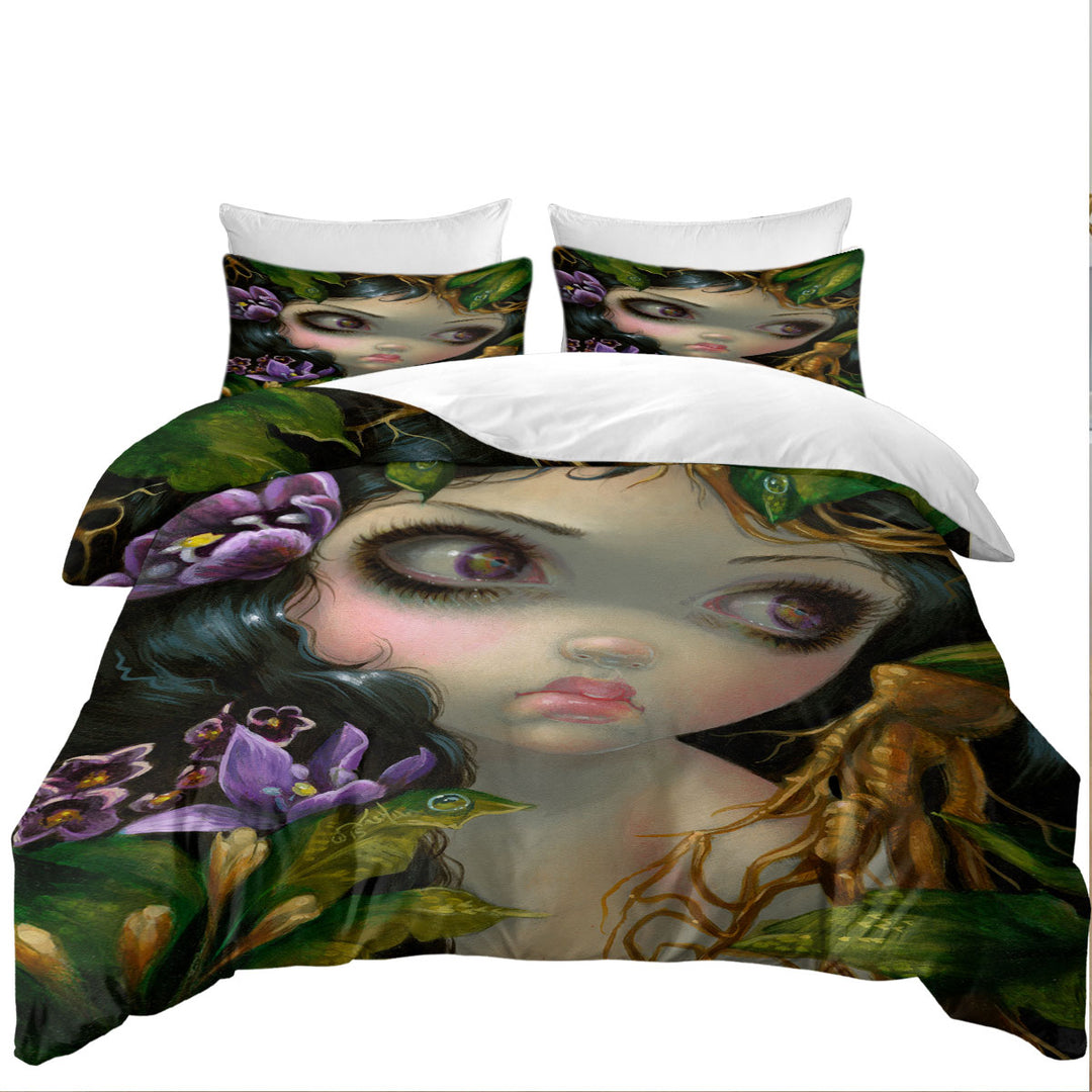 Poisonous Beauties Mandrake Root Girl and Plants Duvet Covers King