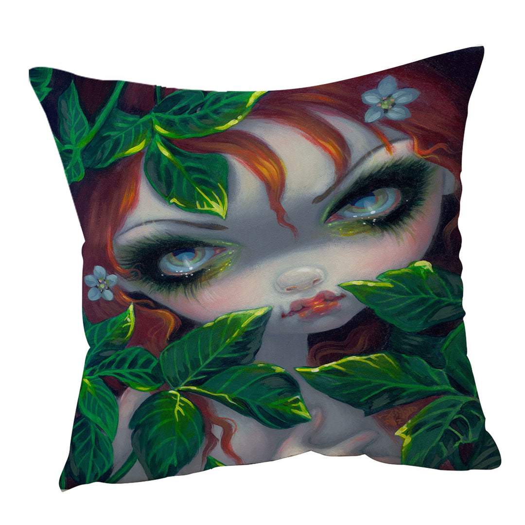 Poisonous Beauties Poison Ivy Girl and Leaves Cushion Covers