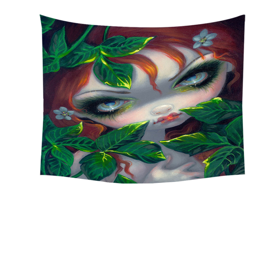 Poisonous Beauties Poison Ivy Girl and Leaves Tapestry