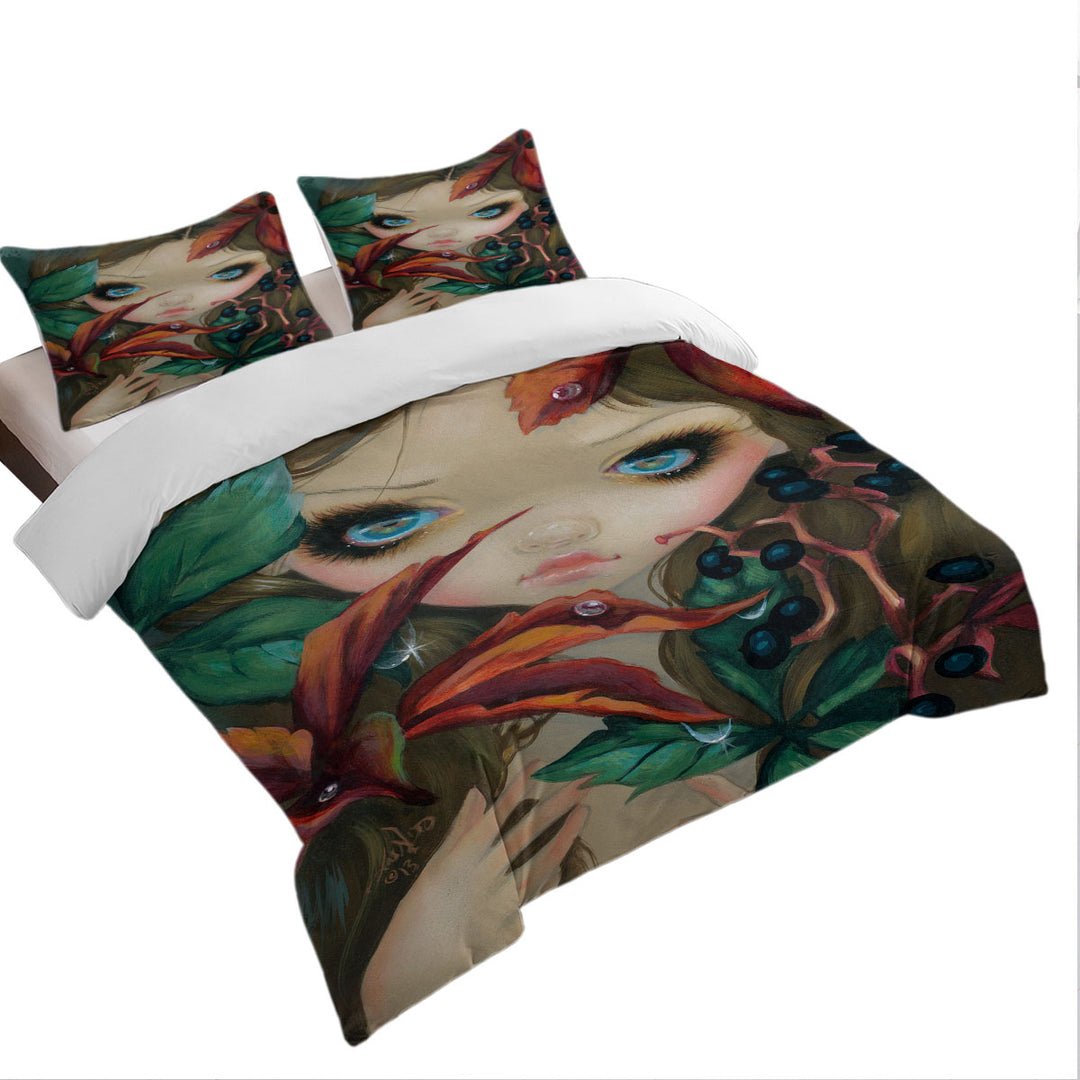 Poisonous Beauties Virginia Creeper Girl and Berries Duvet Covers