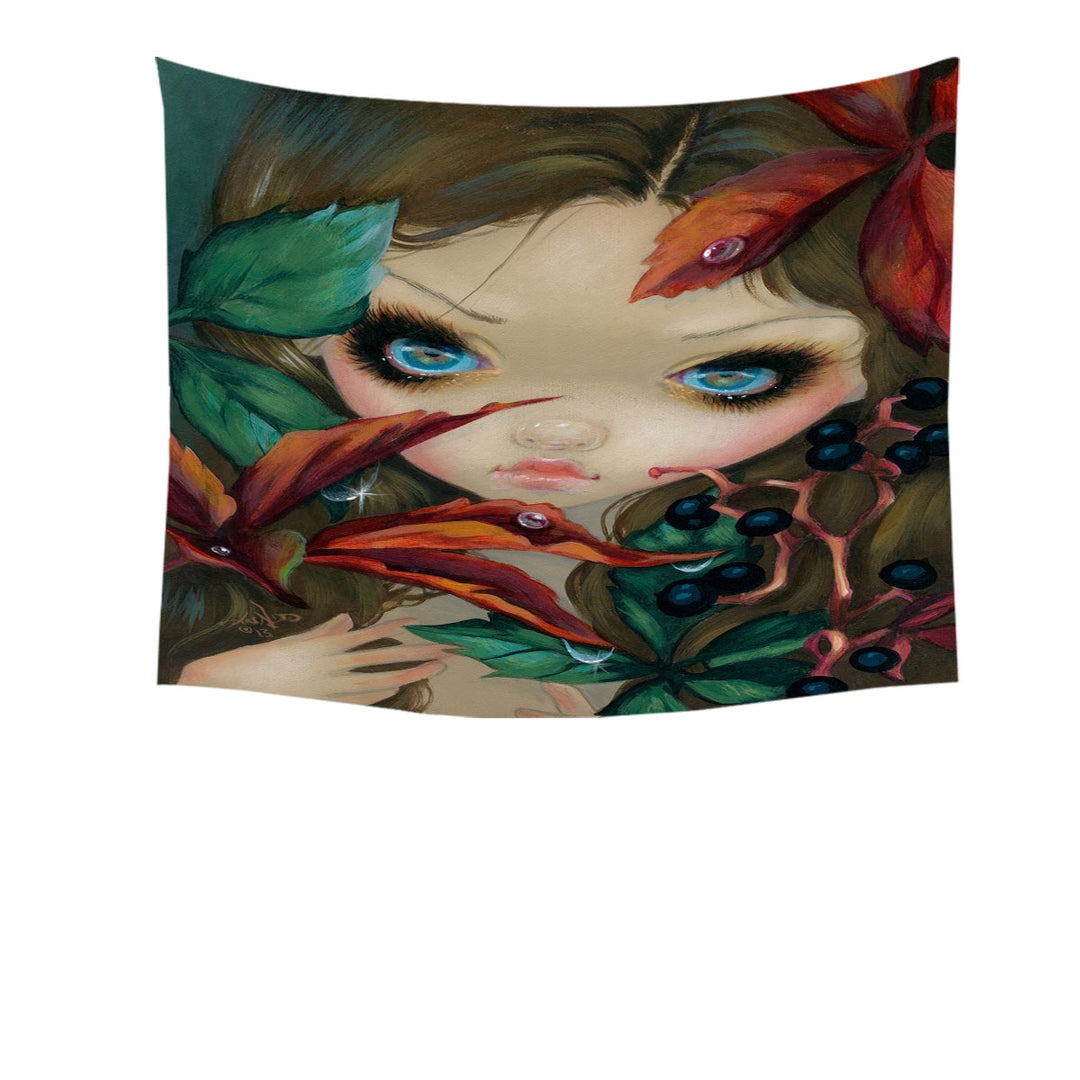 Poisonous Beauties Virginia Creeper Girl and Berries Tapestry