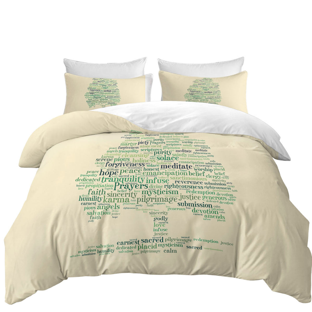 Positive Mood Words Tree Quilt Cover Sets