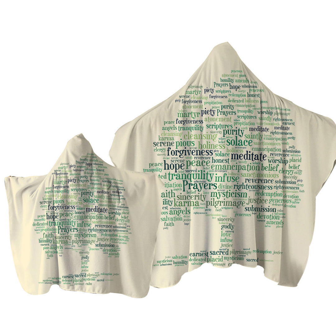 Positive Mood Words Tree Towel with Hood