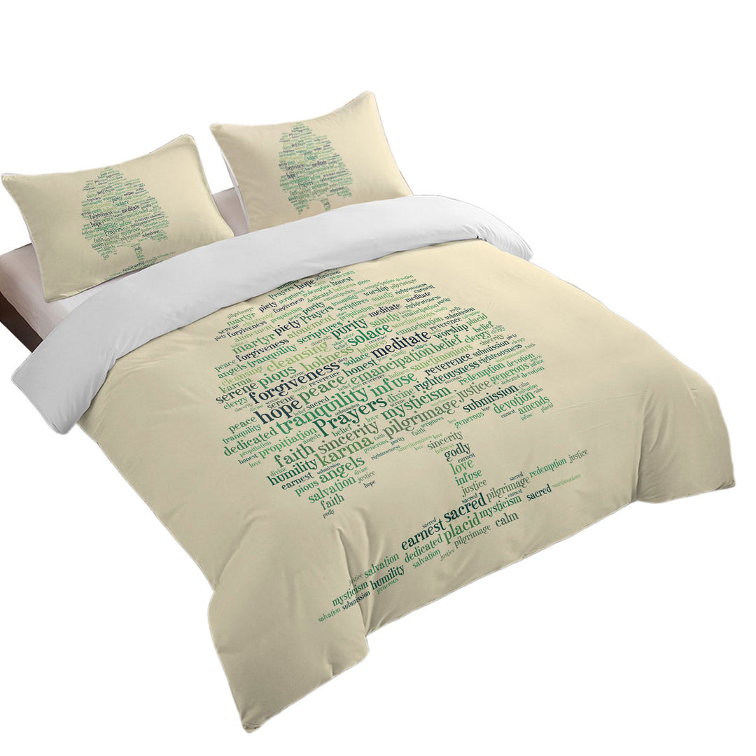 Positive Mood Words Tree Twin xl Duvet Covers