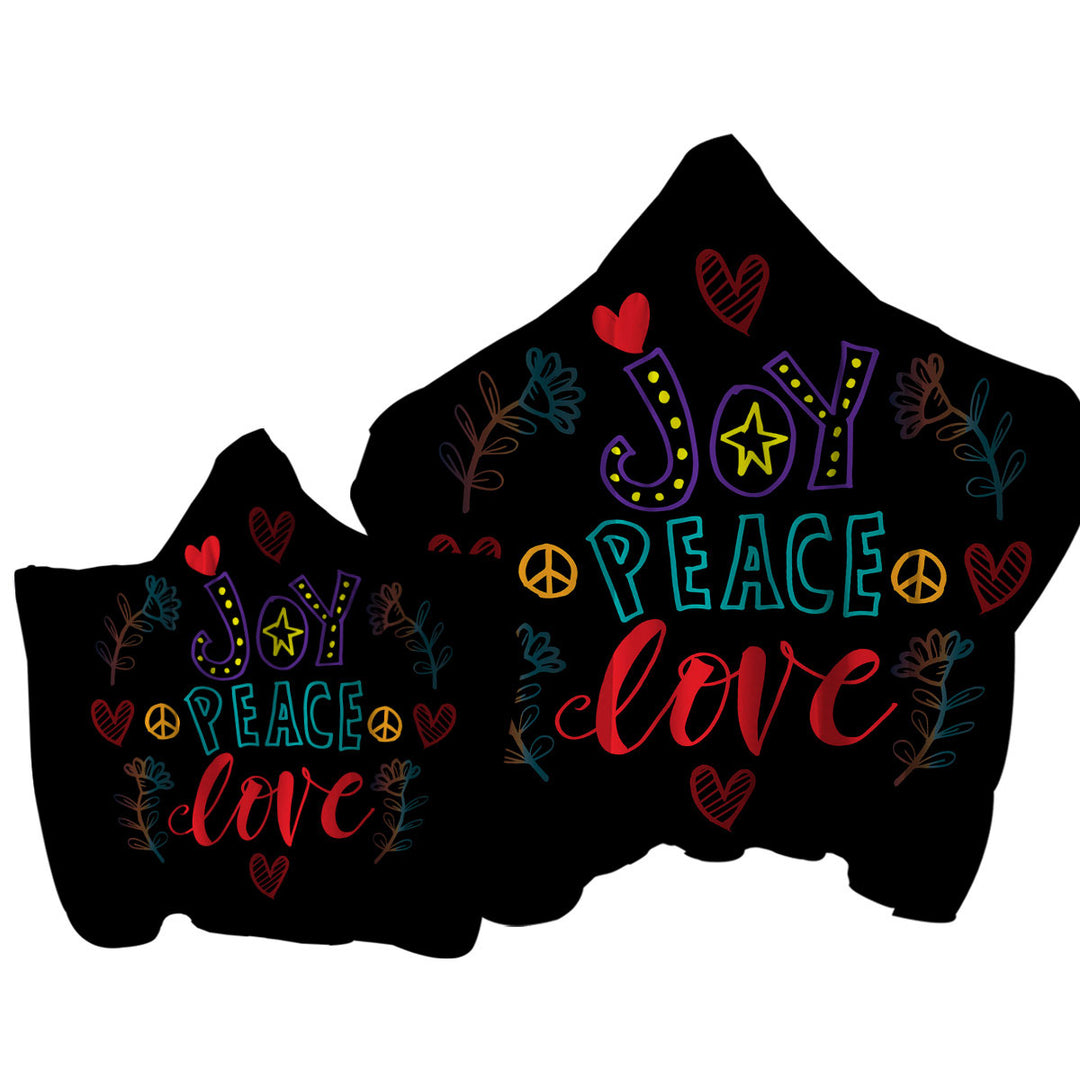 Positive Print Joy Peace and Love Towel Hoodie