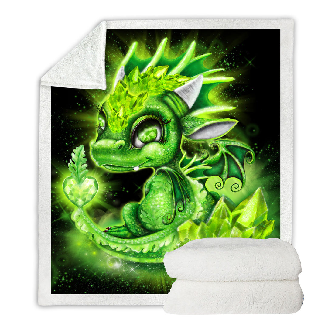 Presents Idea Sofa Blankets for August Peridot Birthstone Lil Dragon