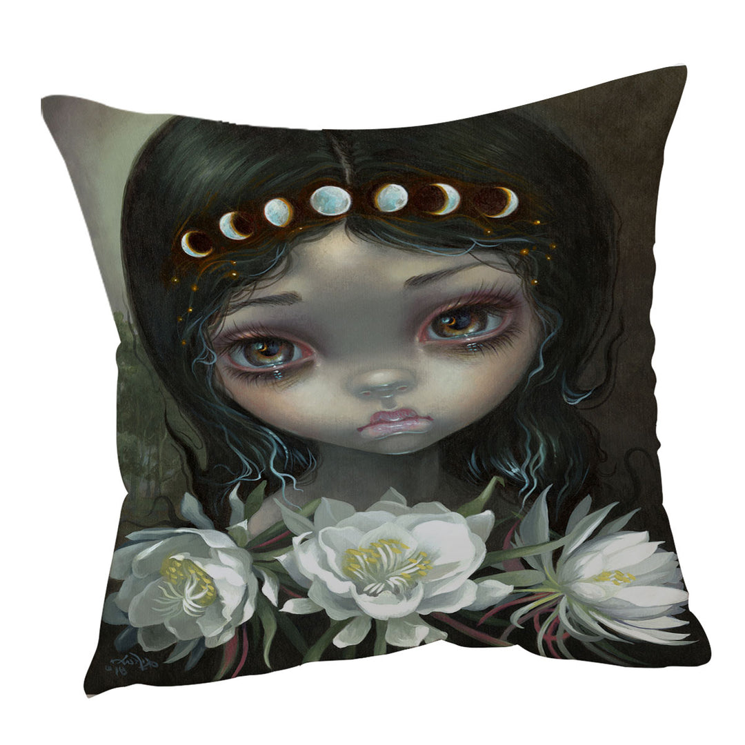 Pretty Girl Cushion Cover Queen of the Night Blooms