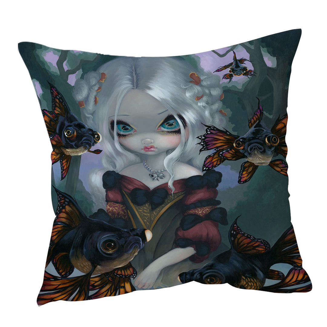 Pretty Girl Cushion Covers and the Black Moor Goldfish Butterfly