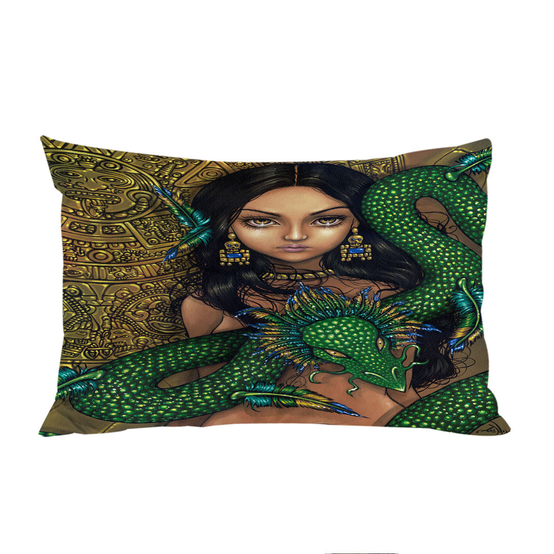 Priestess of Quetzalcoatl Aztec Mayan Maiden King Pillow Cases