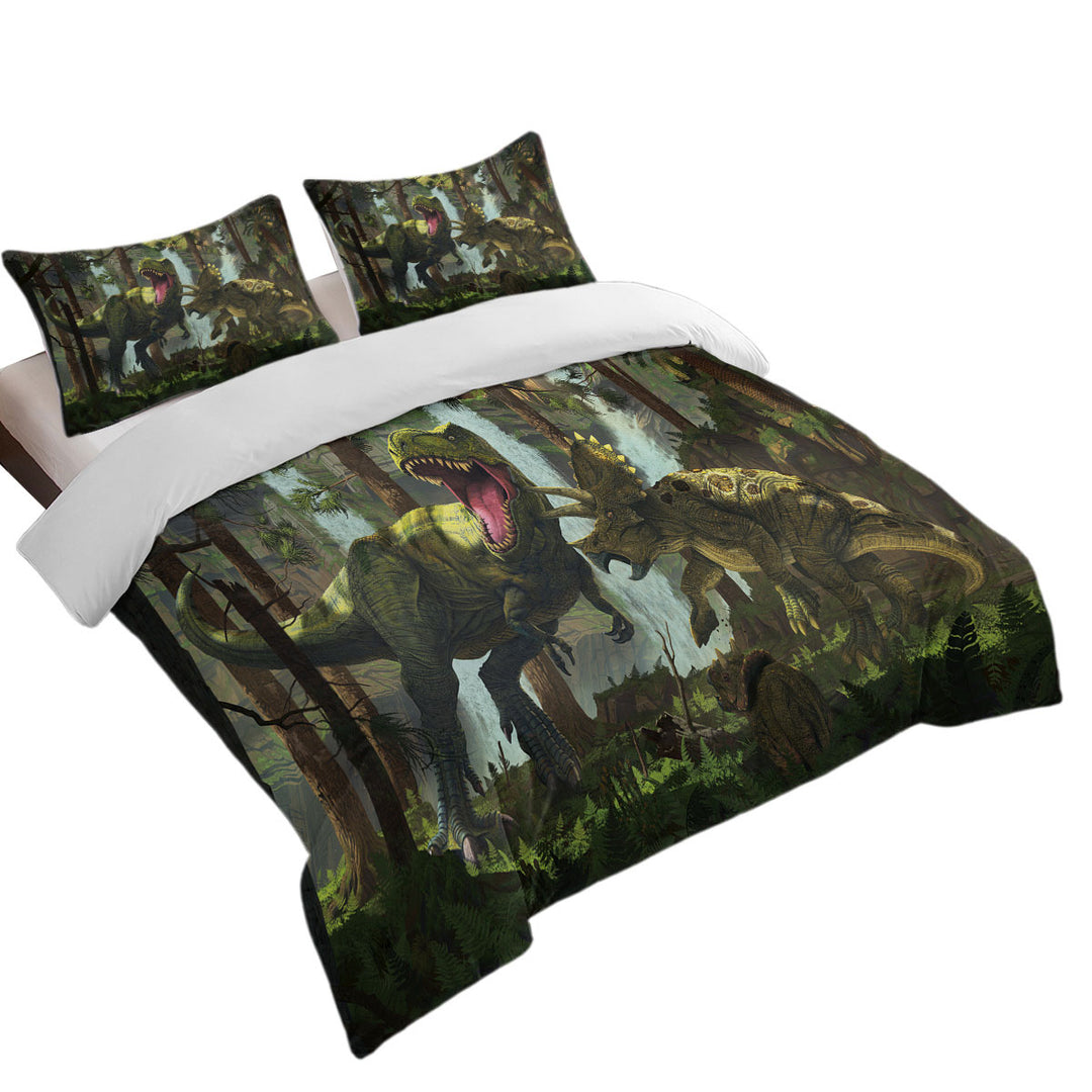 Protection Fight Cool Dinosaurs Art the Dinosaurs Forest Donna Covers