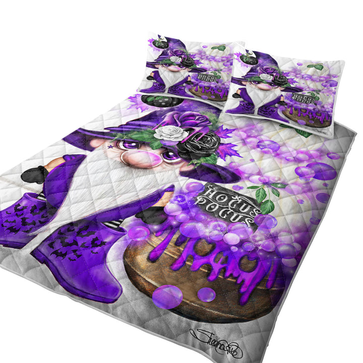 Purple Autumn Lil Gnome Hocus Pocus Coverlets