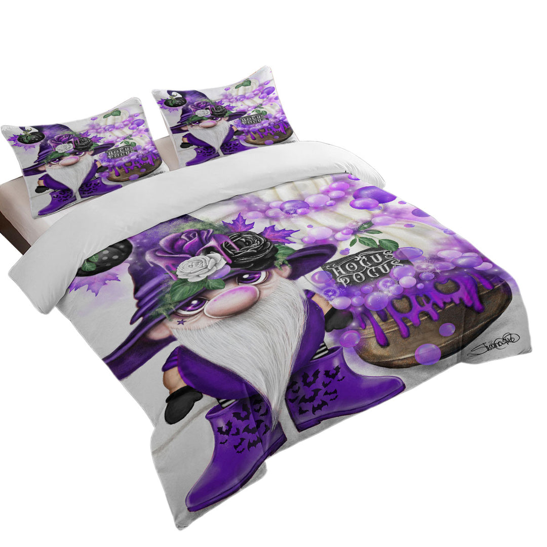 Purple Autumn Lil Gnome Hocus Pocus Duvet Cover sale