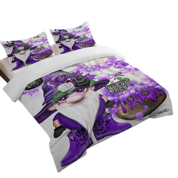 Purple Autumn Lil Gnome Hocus Pocus Duvet Cover sale