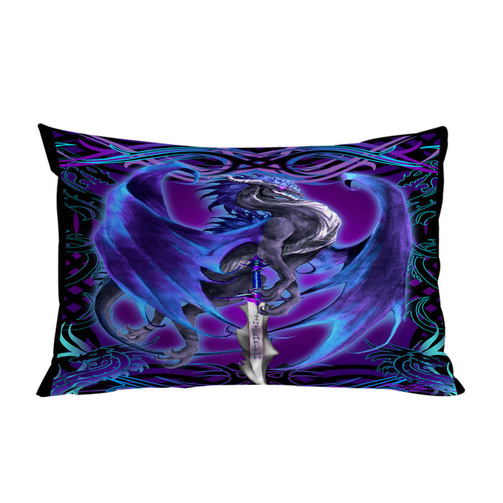 Purple Fantasy Weapon Dragon Sword Storm Blade Pillowcase