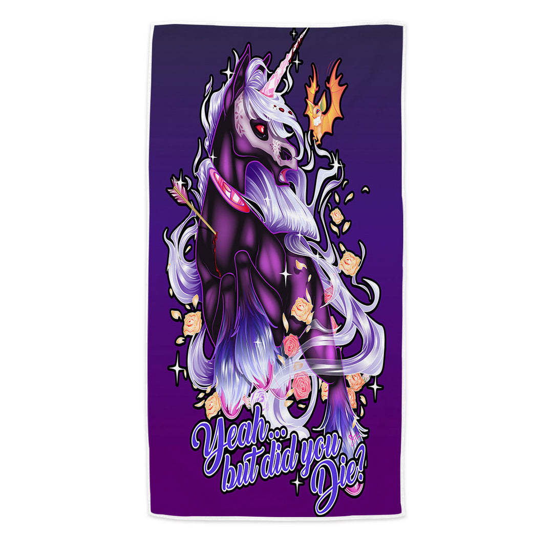 Purple Pool Towels Fantasy Art Dying Rudicorn Cool Quote