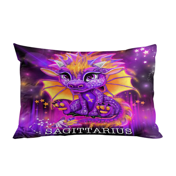 Purple Sagittarius Lil Dragon Pillowcase