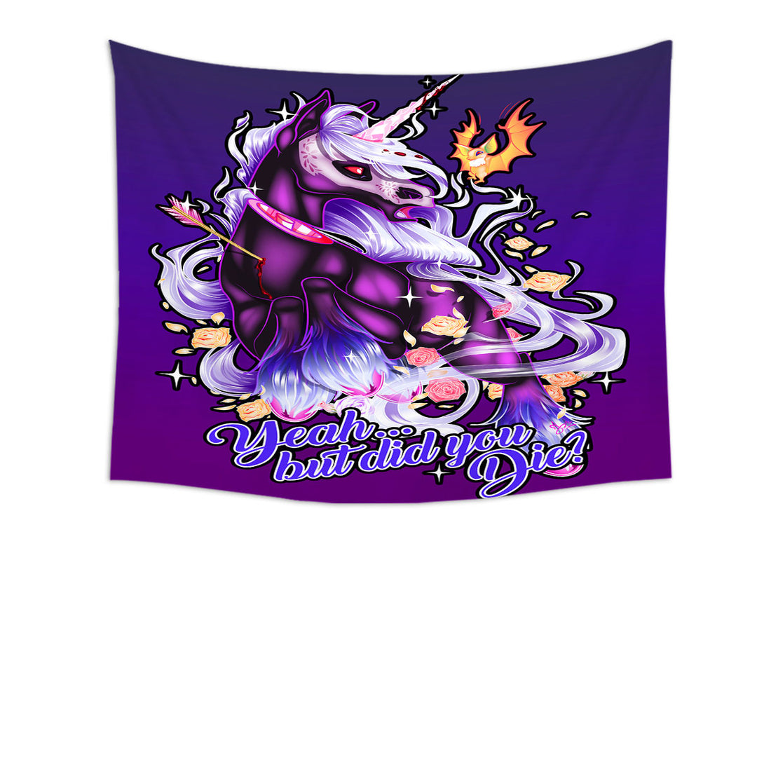 Purple Tapestry Wall Decor Prints Fantasy Art Dying Rudicorn Cool Quote