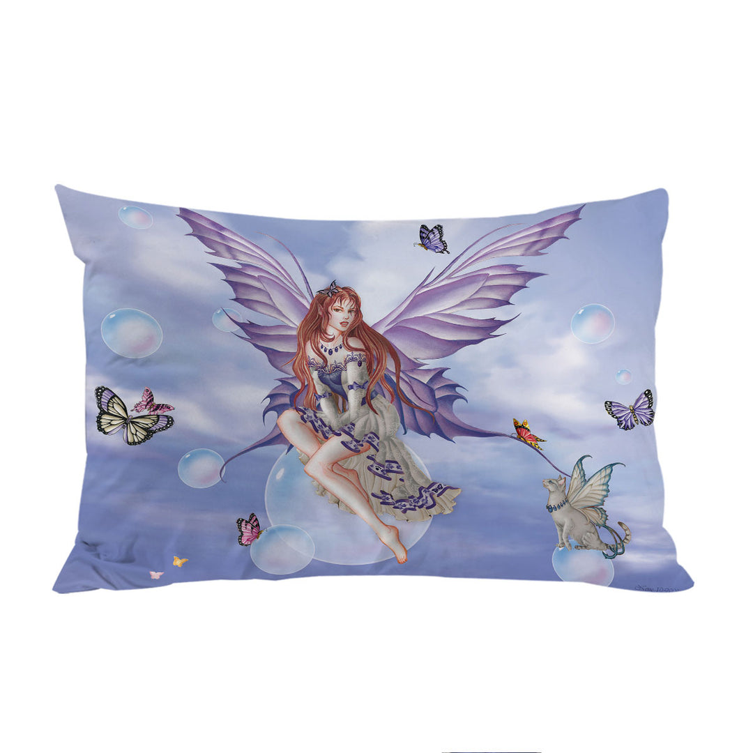 Purplelace and Butterflies Beautiful Elf Fairy Pillow Cases