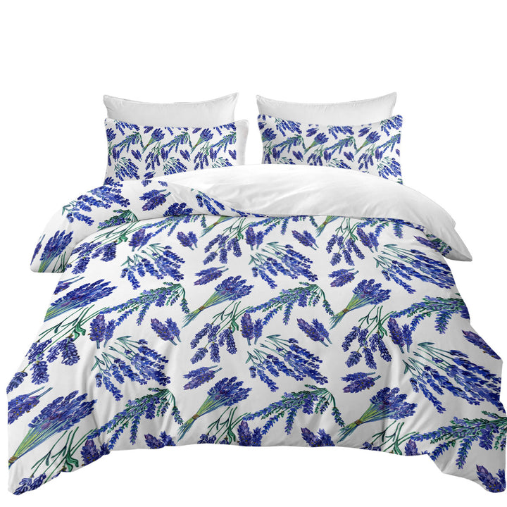 Purplish Lavender Bouquets Duvet Covers