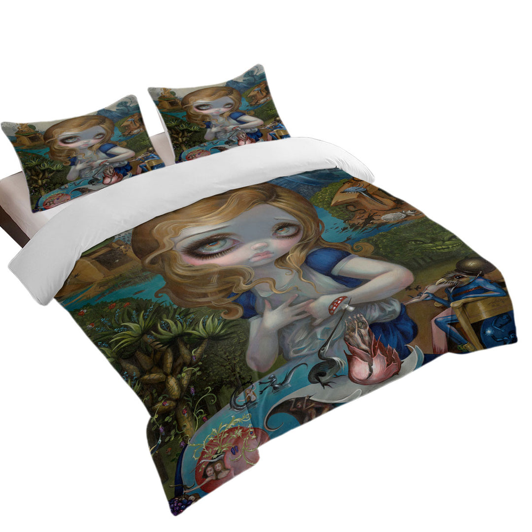 Queen Size Duvet Cover with Alice in the Garden of Earthly Delights