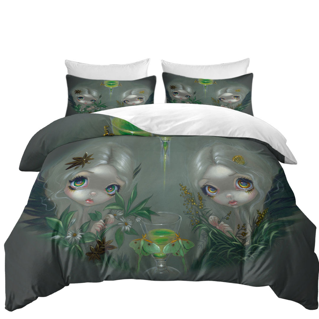 Queen Size Duvet Cover with Anise and Artemesia Two Absinthe Fairy Twin