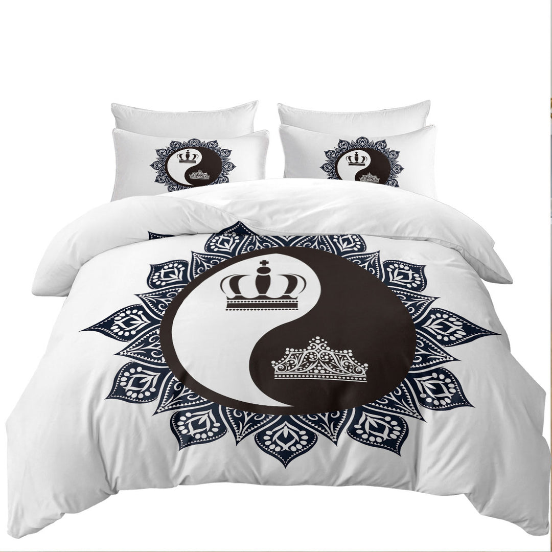 Queen and King Yin and Yang Duvet Cover