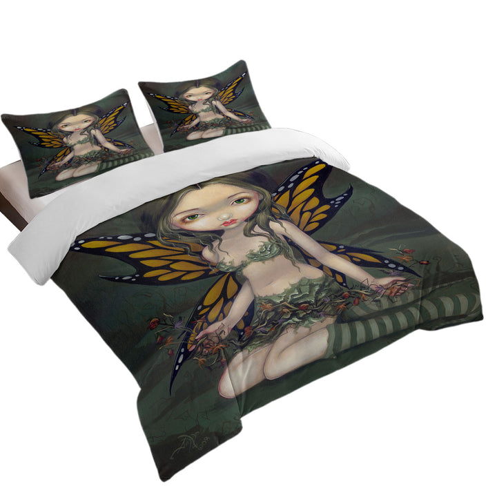 Quilt Cover Sets with Butterfly Fairy with Dried Flowers