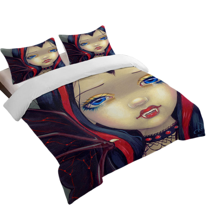 Quilt Cover Sets with Faces of Faery _99 Vampire Goth Girl