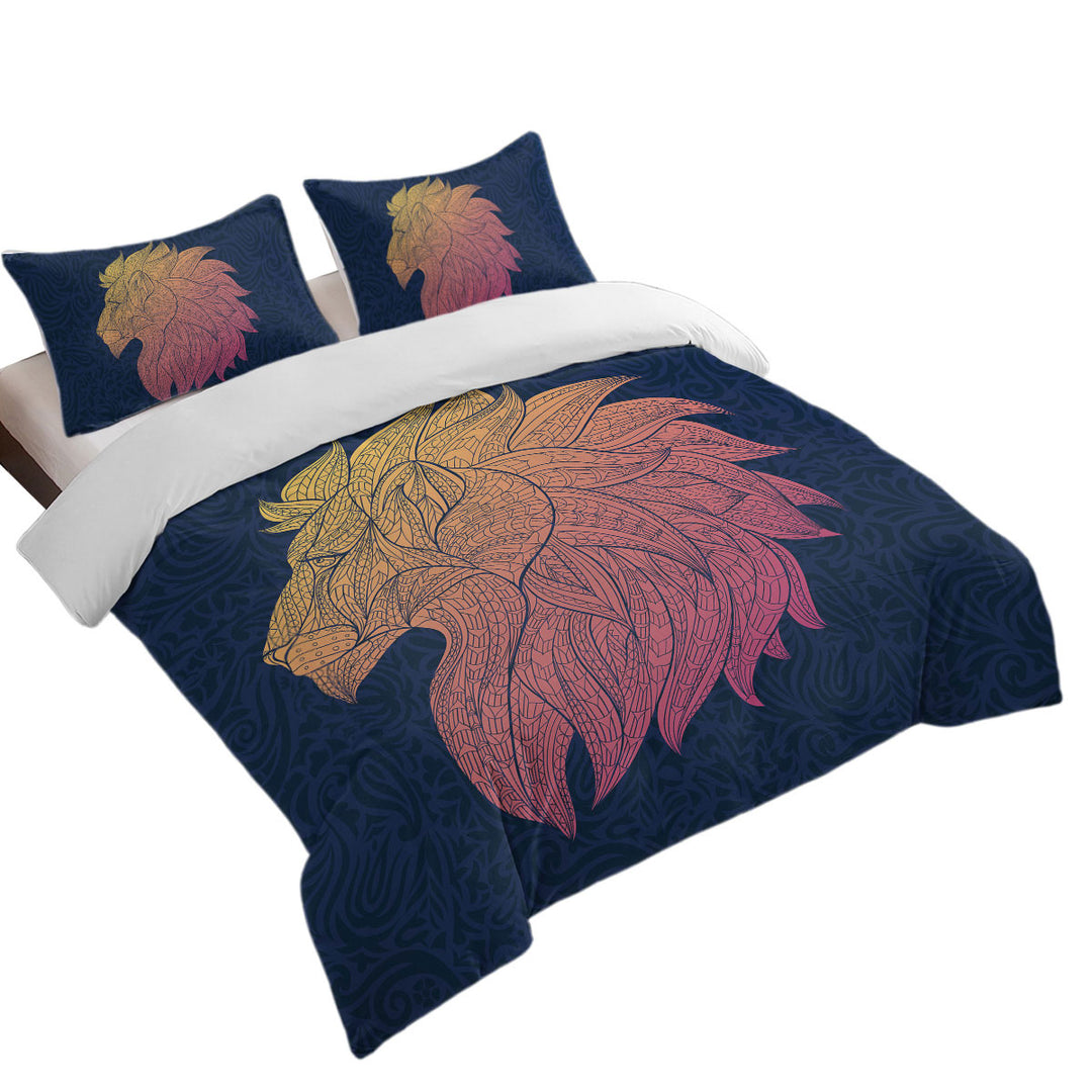 Quilt Cover Sets with Native Elements Yellow to Red Lion Head