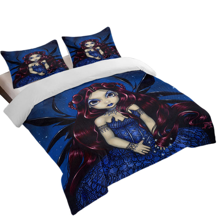 Quilt Cover with Gothic Blue Dress Fairy Countess