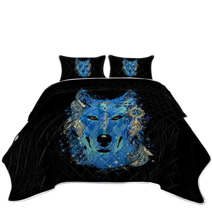 Quilt Stores Near Me with Native American Blue Wolf