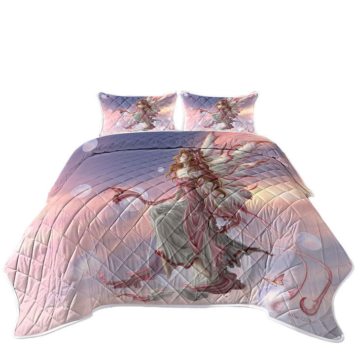 Quilt with Day Break Fantasy Artwork Sunset Sky Fairy