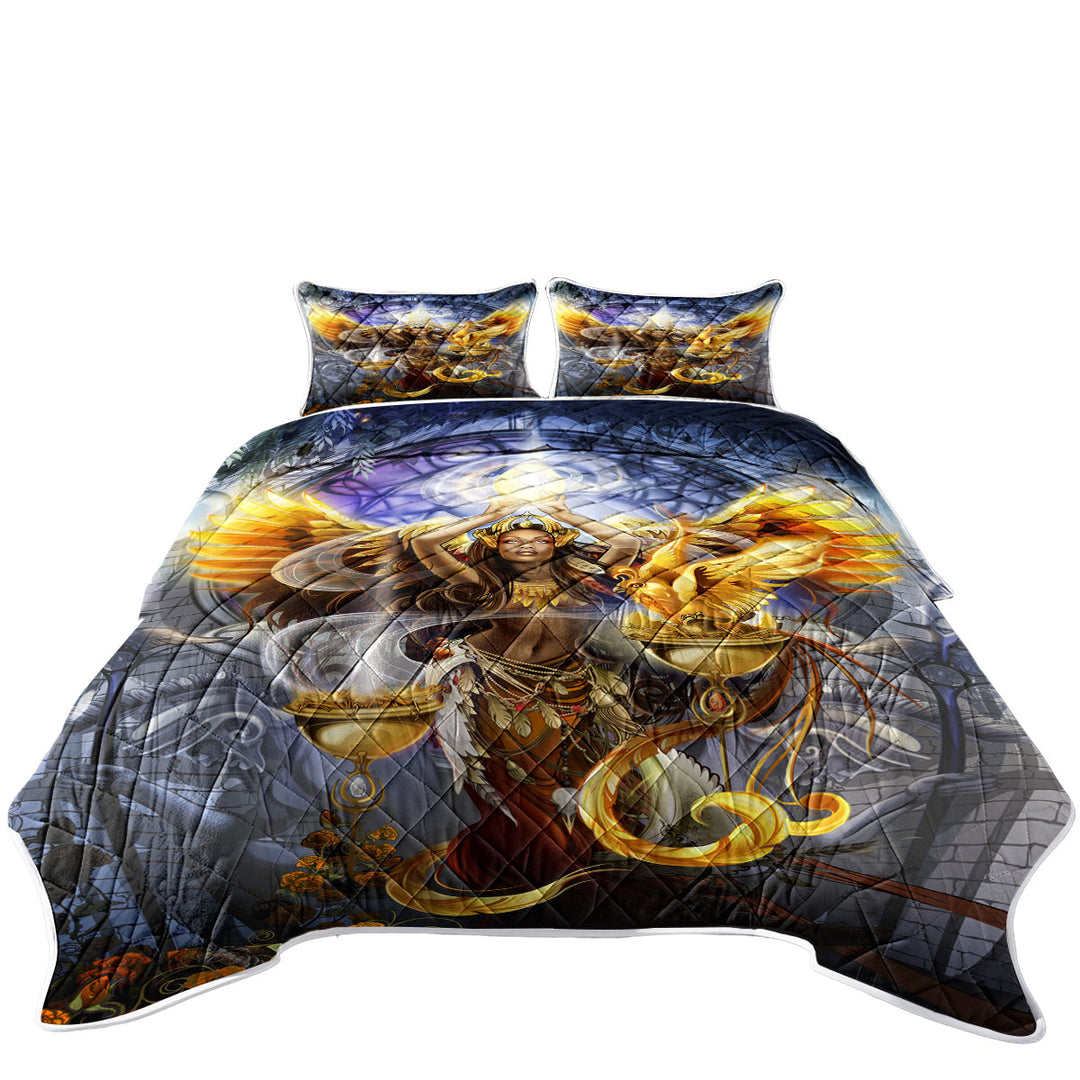 Quilt with Fantasy Art Beautiful Woman Angel