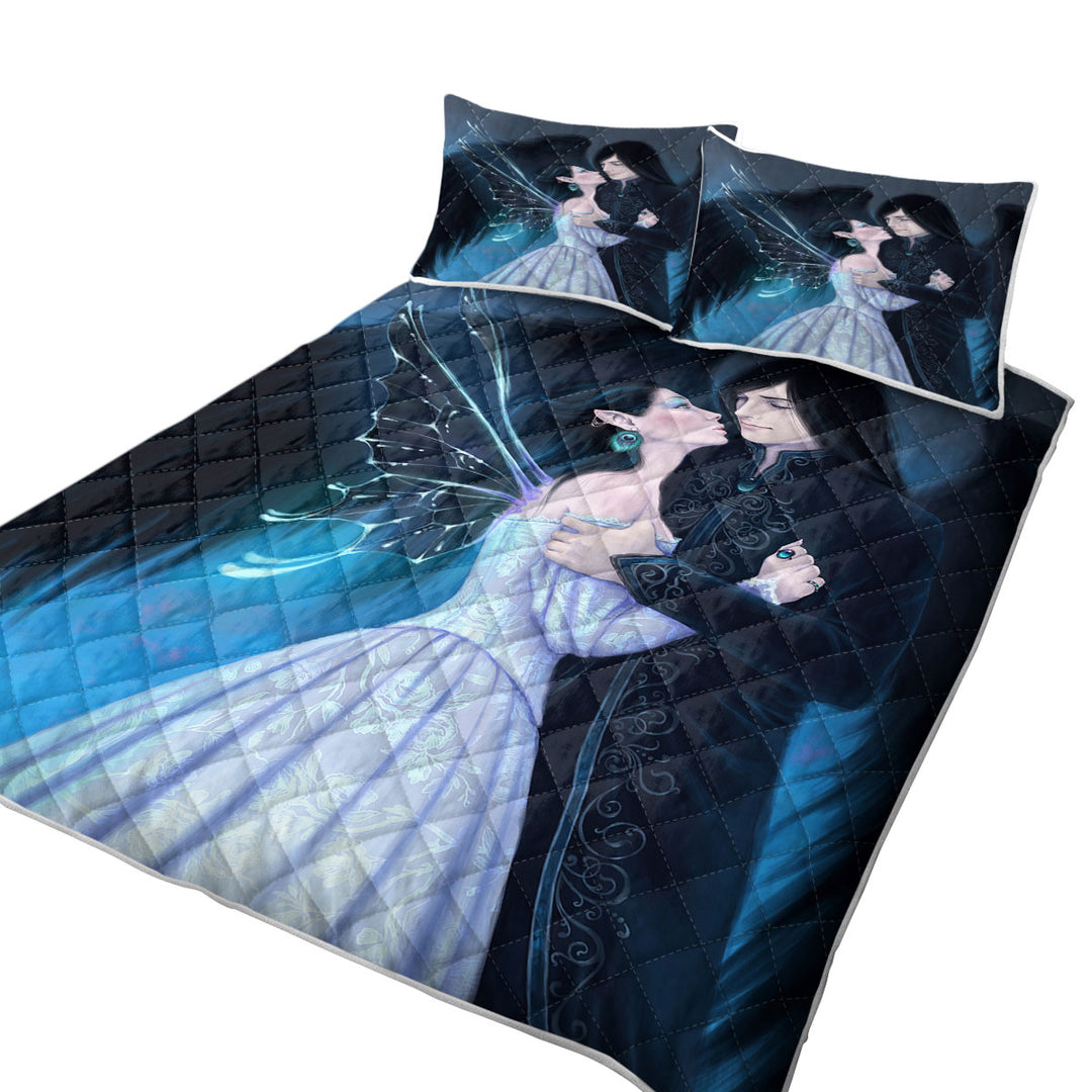 Quilt with Fantasy Art Lovers Dark Angel and Sapphire Fairy