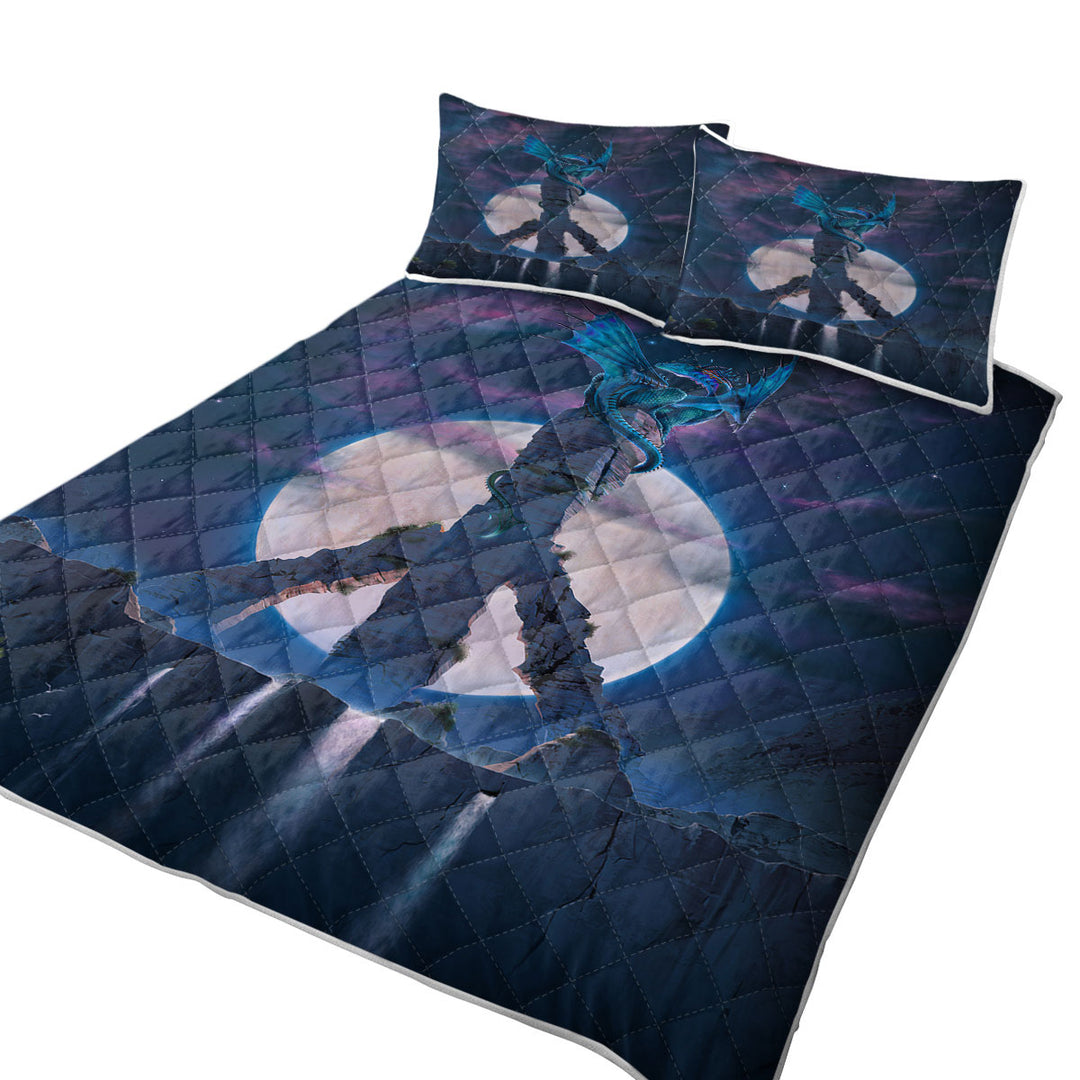 Quilt with Fantasy Art Moon Peace Dragon